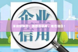 深圳侦探社：挽回出轨男，难在坦白！