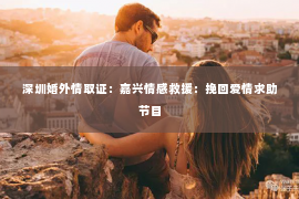 深圳婚外情取证：嘉兴情感救援：挽回爱情求助节目