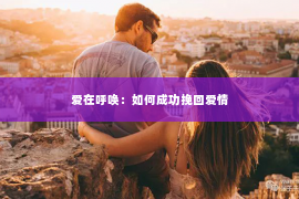 爱在呼唤：如何成功挽回爱情