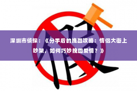 深圳市侦探：《分手后的挽回攻略：情侣大街上吵架，如何巧妙挽回爱情？》