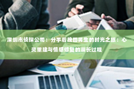 深圳市侦探公司：分手后挽回男生的时光之旅：心灵重建与情感修复的漫长过程