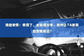 挽回爱情：我错了，主动提分手，如何让TA重新回到我身边？